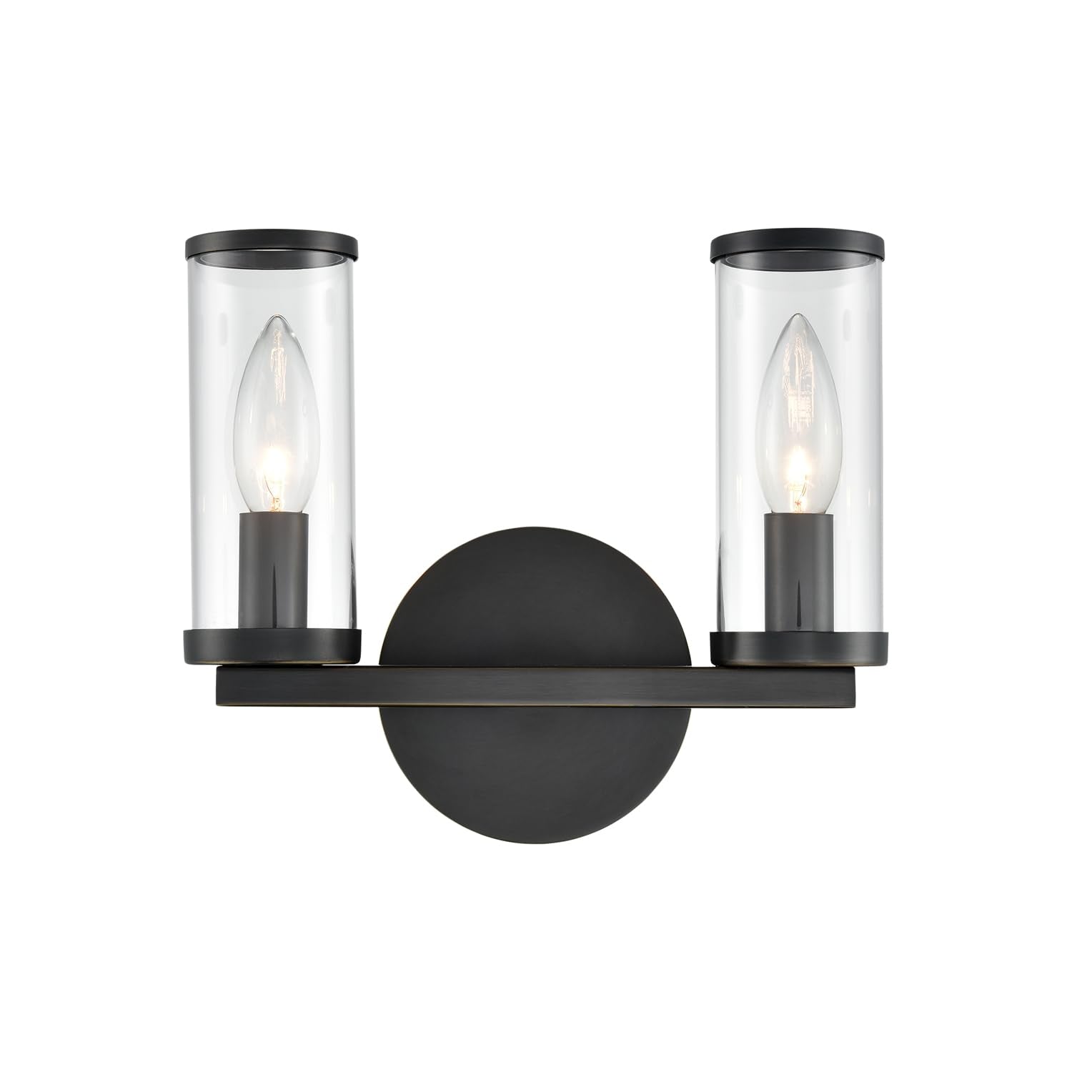 Alora WV309022UBCG REVOLVE WALL VANITY 2 LIGHT URBAN BRONZE CLEAR GLASS