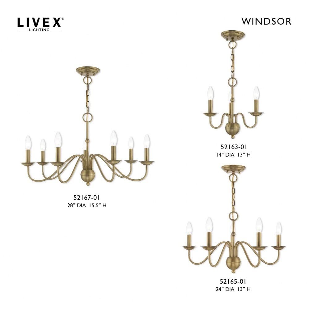 Livex Lighting 5 Lt Antique Brass Chandelier