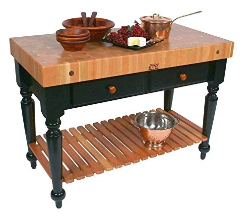 John Boos RN-LR04-SSL Rectangular Table in Cherry End Grain Top (30 in. x 24 in.)