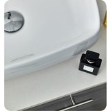 Fresca FCB6136GR-VSL-R-CWH-V Fresca Lucera 36" Gray Wall Hung Modern Bathroom Cabinet w/ Top & Vessel Sink - Right Version