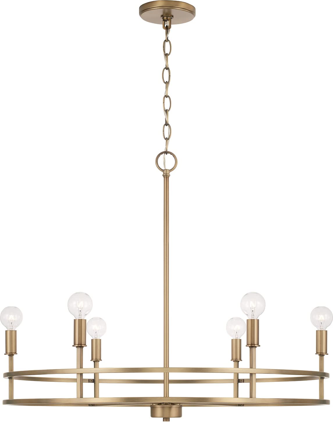 Capital Lighting 448761AD Fuller 6 Light Chandelier Aged Brass