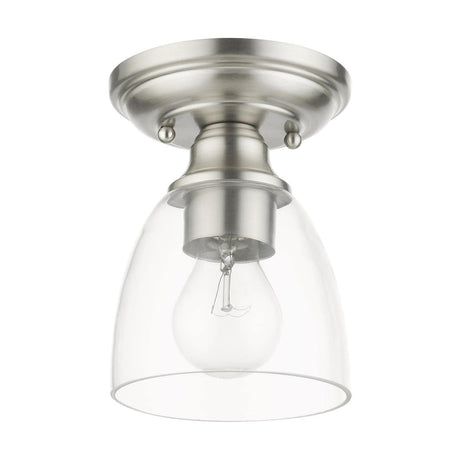 Livex Lighting 46331-91 Montgomery - 1 Light Flush Mount in Montgomery Style - 5 Inches Wide by 7 Inches high, Brushed Nickel Finish with Clear Glass