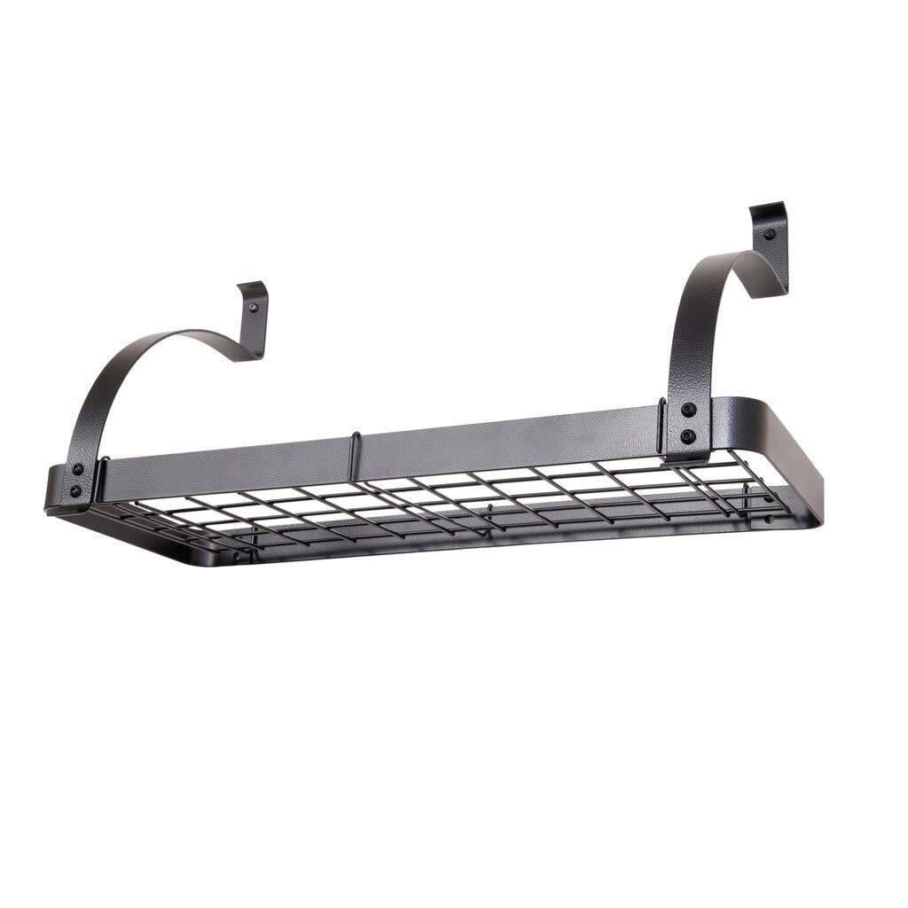 Enclume MPB-06 GY 24" One Piece Bookshelf Wall Rack w/Curved Arms & 8 Hooks GY