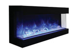 Amantii 60-TRU-VIEW-XL Tru View Deep Smart Electric - 60" Indoor / Outdoor WiFi Enabled 3 Sided Fireplace Featuring a depth of 14 1/4", MultiFunction Remote Control, Multi Speed Flame Motor, and a Selection of Media Options