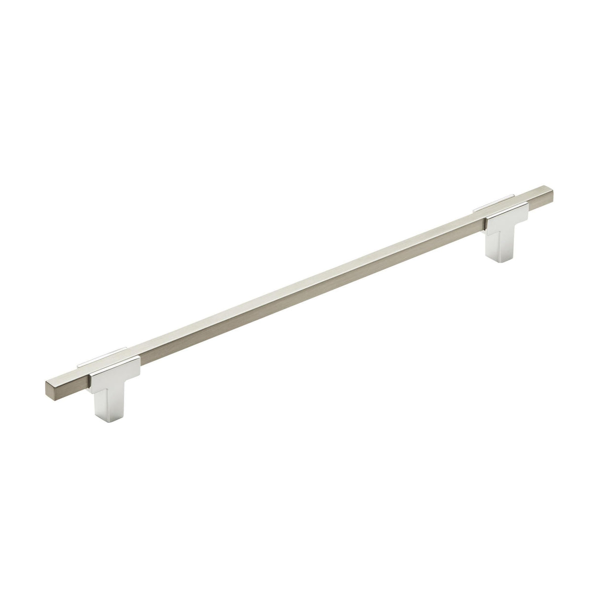 Amerock Cabinet Pull Polished Chrome/Satin Nickel 10-1/16 inch (256 mm) Center to Center Urbanite 1 Pack Drawer Pull Drawer Handle Cabinet Hardware