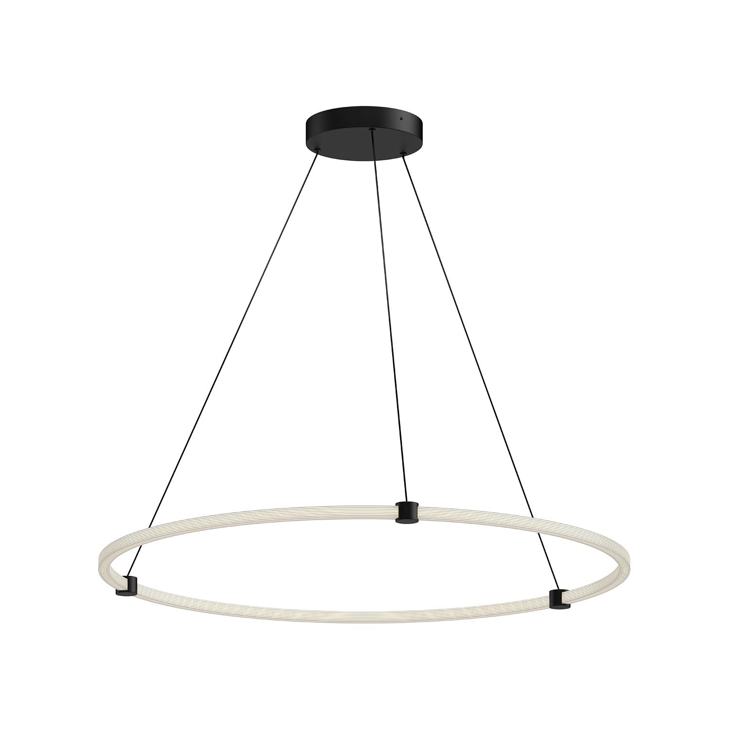 Kuzco PD24748-BK BRUNI 4 LAYER 40" PENDANT TEXTURED BLACK 120" WIRE 120V TRIAC/ELV LED 3000K 90CRI 57W