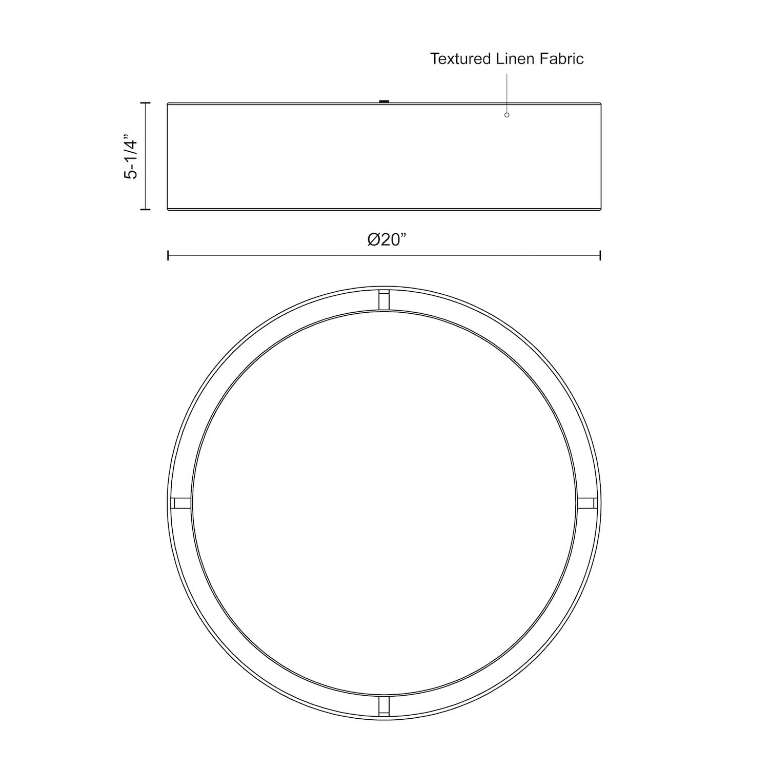 Kuzco FM7920-GY DALTON 20" FM Gray 120V ELV LED 3000K 90CRI 32W