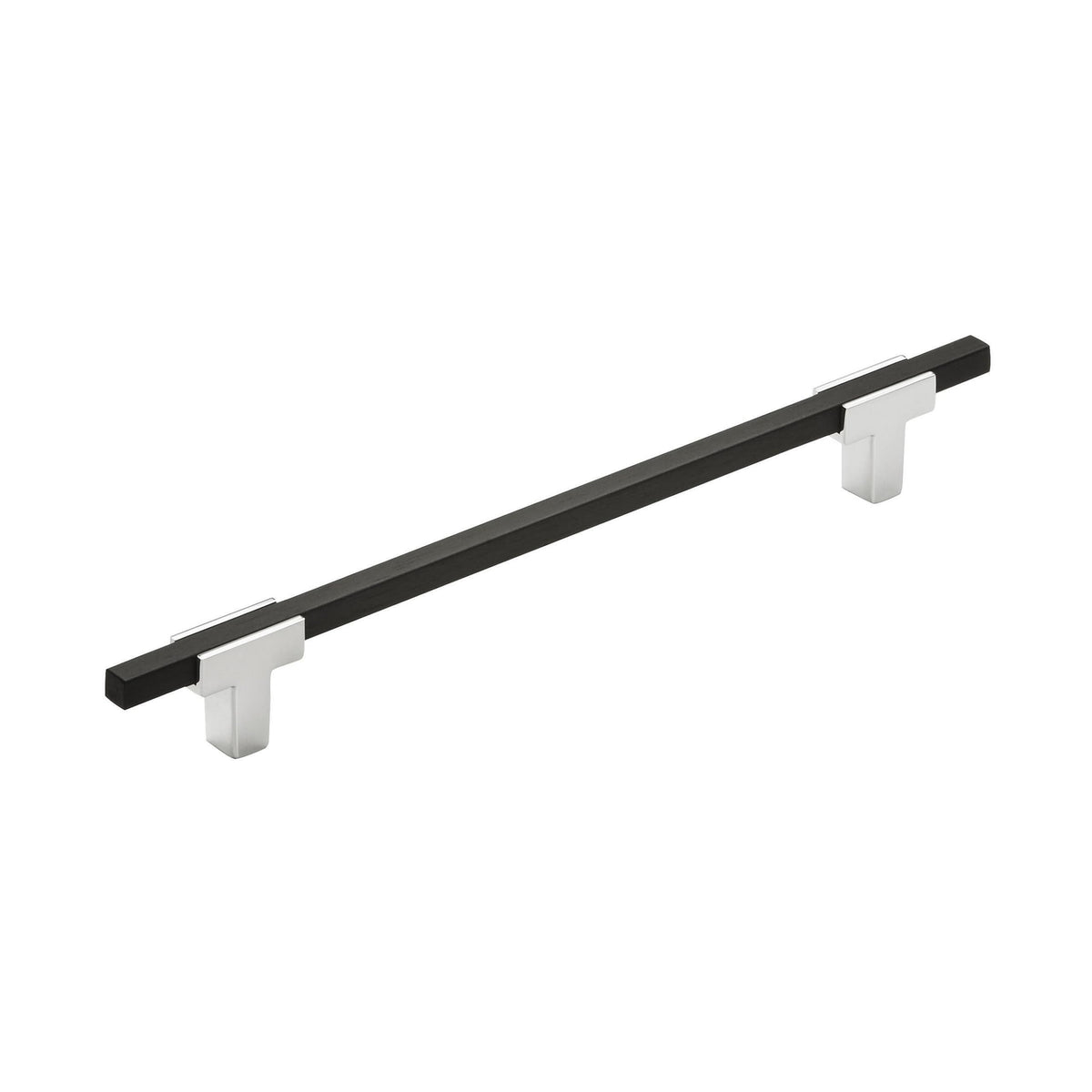 Amerock Cabinet Pull Polished Chrome/Brushed Matte Black 7-9/16 inch (192 mm) Center to Center Urbanite 1 Pack Drawer Pull Drawer Handle Cabinet Hardware