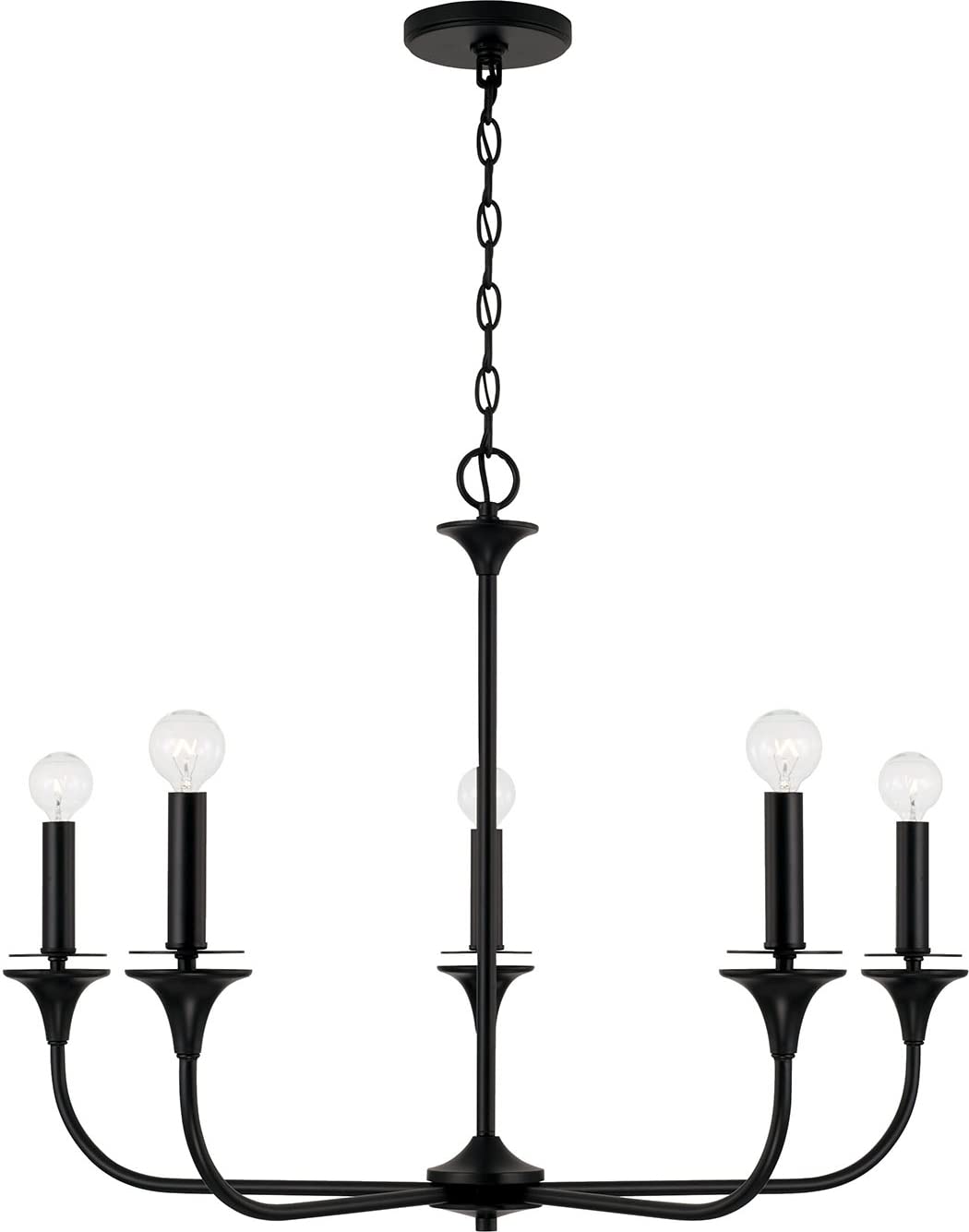 Capital Lighting 448951MB Presley 5 Light Chandelier Matte Black