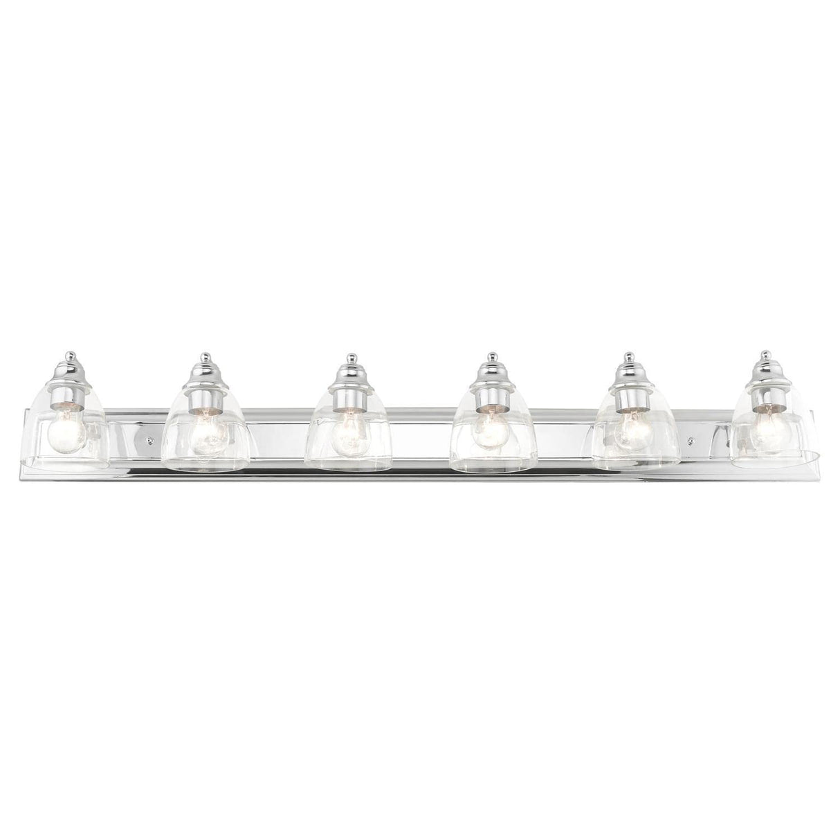 Livex Lighting 17076-05 Birmingham Collection 6-Light Bathroom Vanity Light with Clear Glass, Polished Chrome