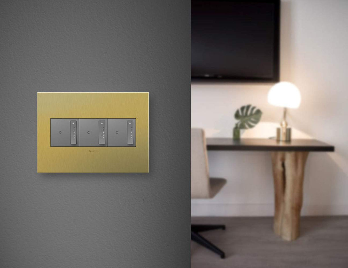 Legrand Adorne Brushed Stainless Steel, 2-Gang Wall Plate AWC2GBS4