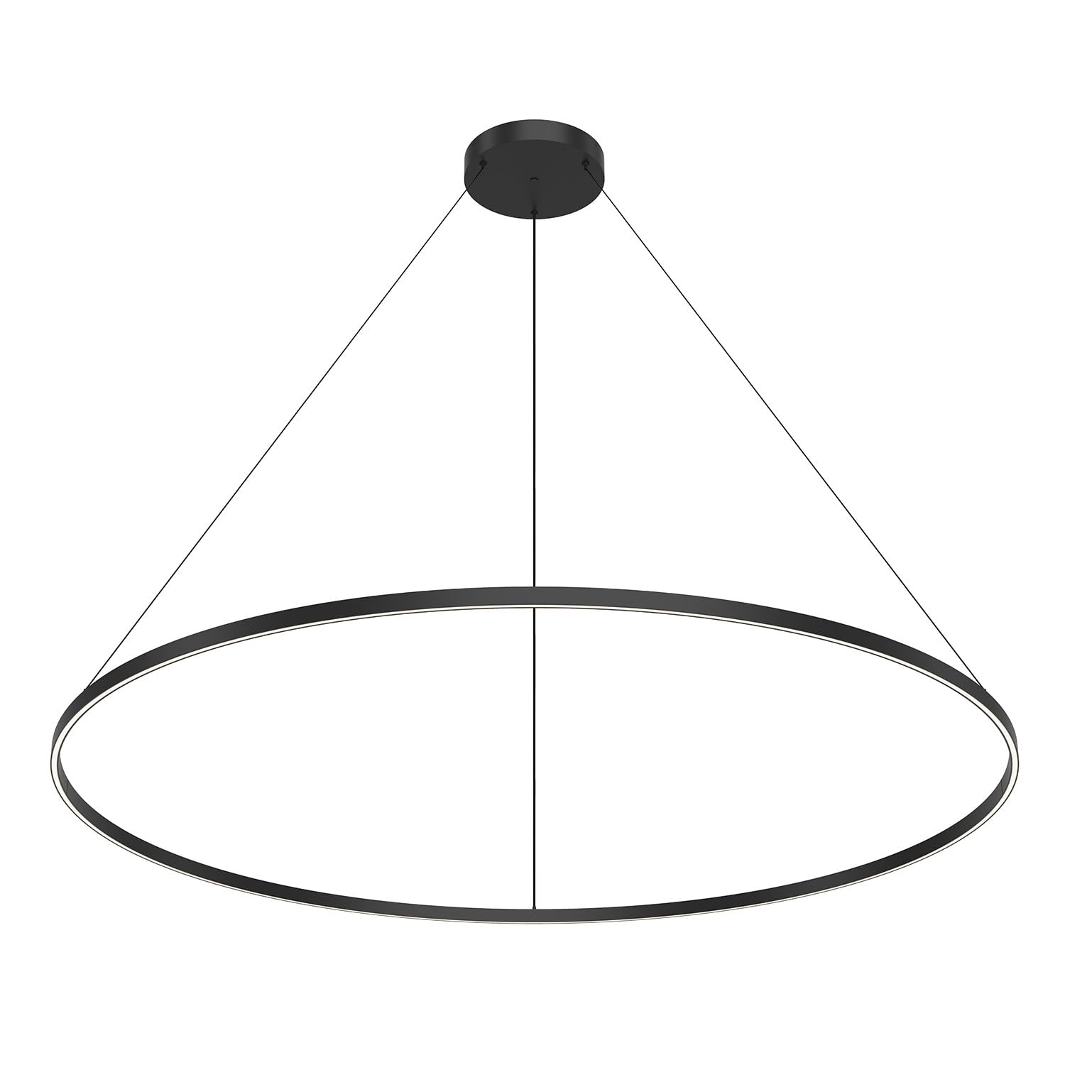 Kuzco PD87772-BK Cerchio 72" Pendant BK Aluminum Extrusion Up Down Duo Canopy 930 TRIAC 120 190W