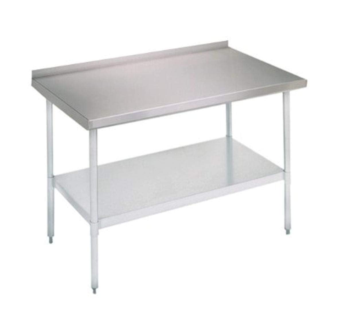 John Boos UFBLG6030 - E Series Stainless Steel 430 Budget Work Table, Adjustable Undershelf, 1.5" Turn Up Rear Riser Top, Galvanized Legs, 60" Length x 30" Width