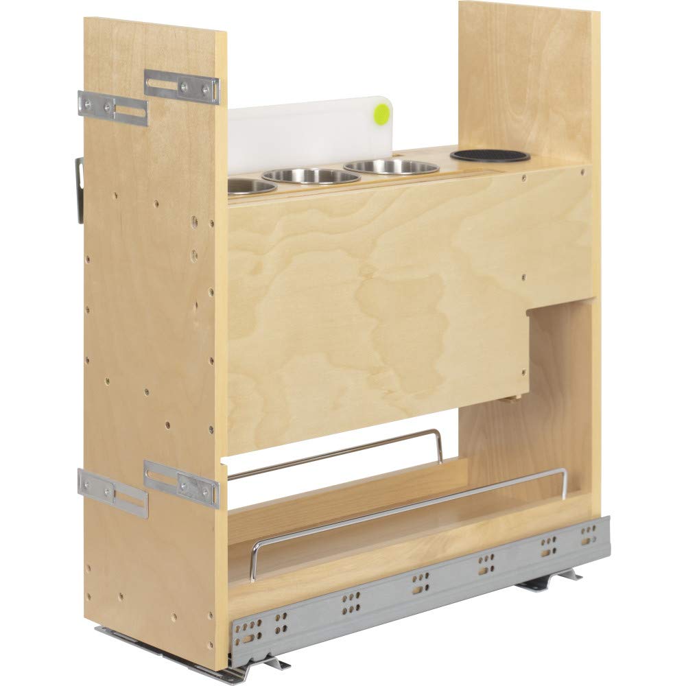 Hardware Resources KBPO-8SC 8" "No Wiggle" Magnetic Knife Organizer Soft-close Pullout