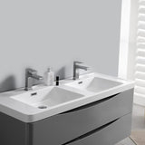 Fresca FVN9048GRG-D Fresca Tuscany 48" Glossy Gray Wall Hung Double Sink Modern Bathroom Vanity w/ Medicine Cabinet