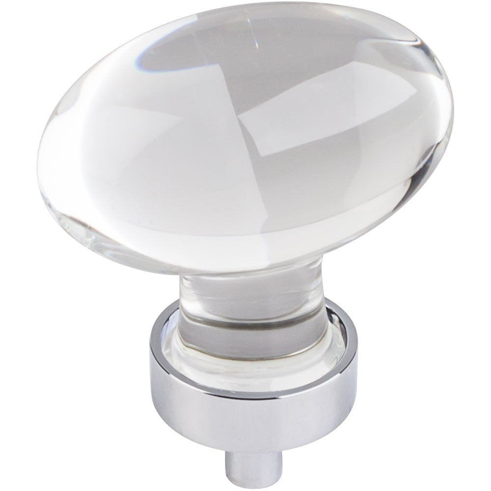 Jeffrey Alexander G110L-PC 1-5/8" Overall Length Polished Chrome Football Glass Harlow Cabinet Knob