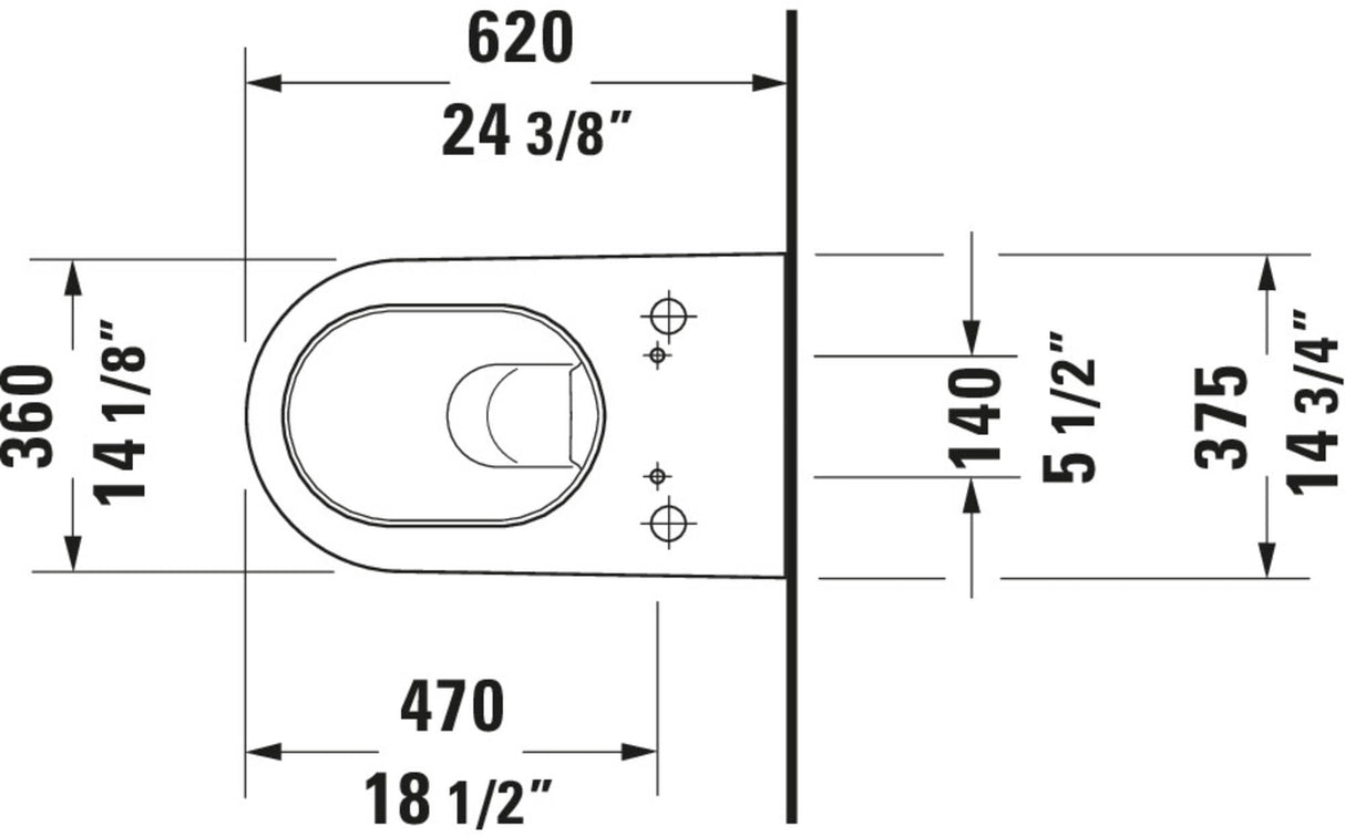 Duravit 2533590000 Wall-Mounted, Stack 2, Concealed Fixation for Sensowash C Toilet, White
