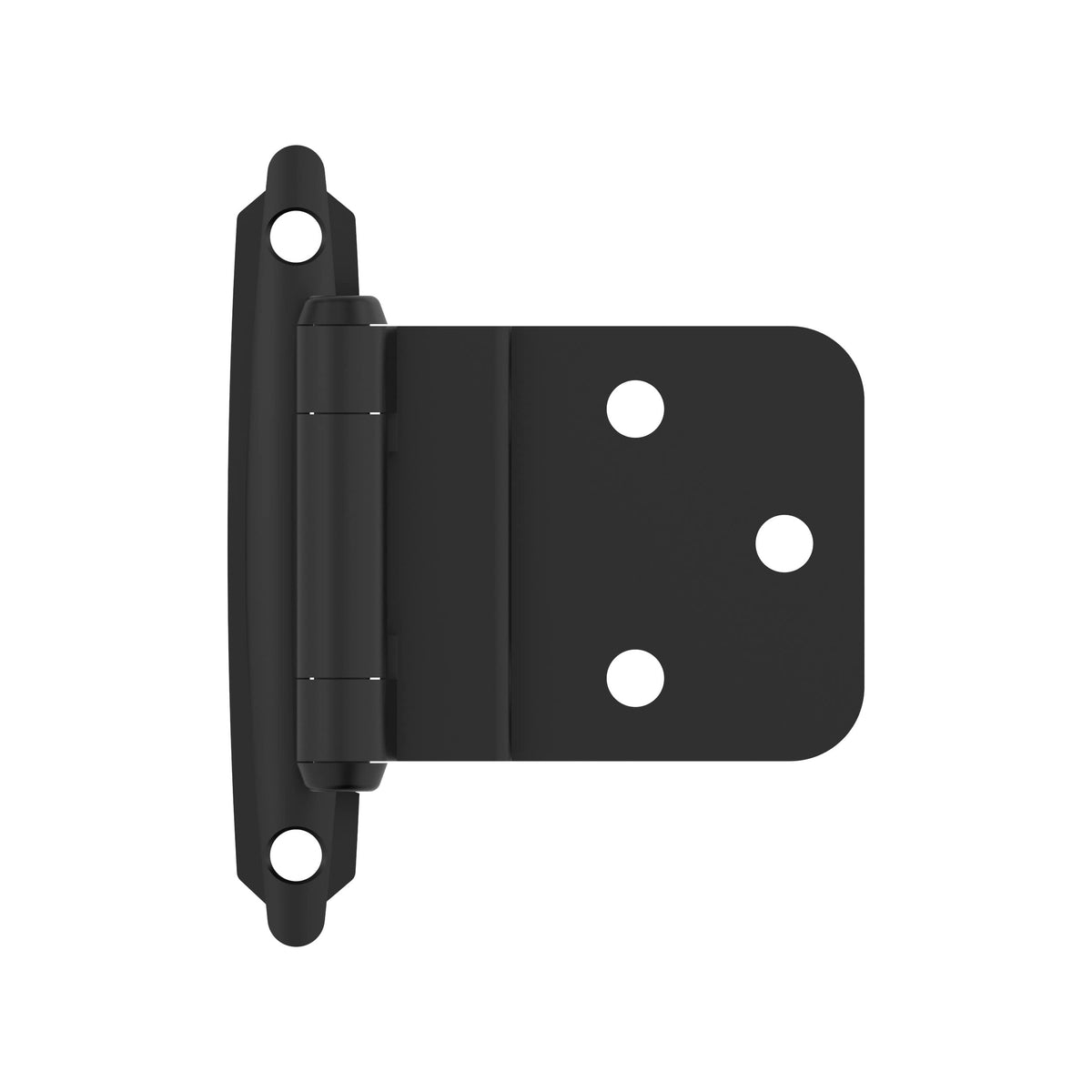 Amerock Cabinet Hinge 3/8 inch (10 mm) Inset Hinge with Variable Overlay Matte Black 2 Pack Self-Closing Hinge Face Mount Hinge Cabinet Door Hinge