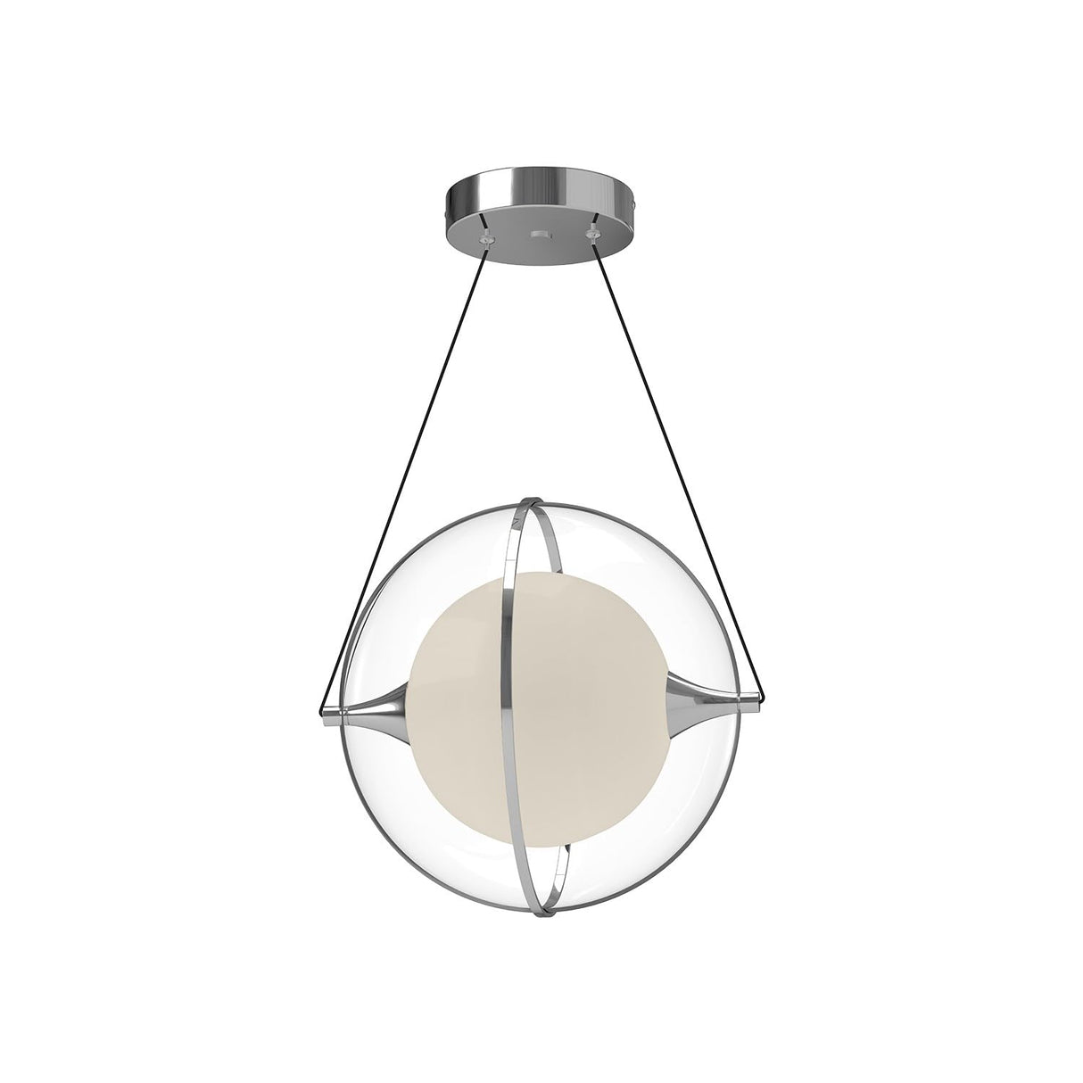Kuzco PD76712-CH ARIES 12" PENDANT CHROME 120" WIRE 120V TRIAC/ELV LED 3000K 90CRI 15W