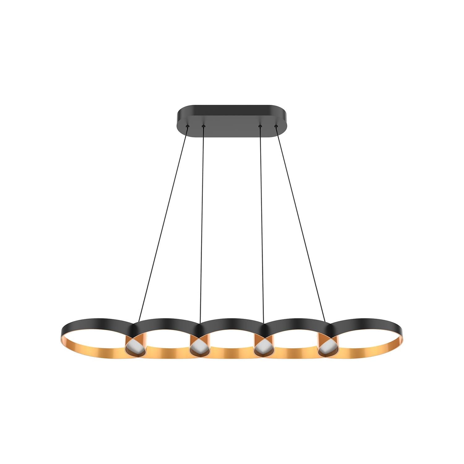 Kuzco LP90838-BK/GD MAESTRO 38" LINEAR PENDANT OUTER BLACK INNER GOLD 35W 120VAC WITH LED DRIVER 3000K 90CRI