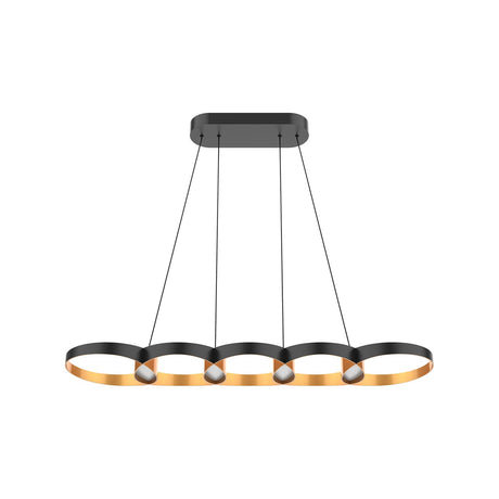 Kuzco LP90838-BK/GD MAESTRO 38" LINEAR PENDANT OUTER BLACK INNER GOLD 35W 120VAC WITH LED DRIVER 3000K 90CRI
