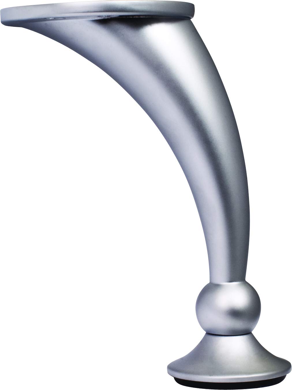 Hardware Resources 89102-DC Adjustable 4-1/2" – 4-5/8" Dull Chrome Round Curved Metal Furniture Leg