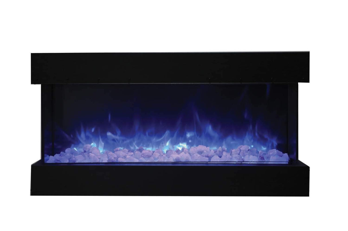 Amantii 50-TRU-VIEW-XL Tru View Deep Smart Electric - 50" Indoor / Outdoor WiFi Enabled 3 Sided Fireplace Featuring a depth of 14 1/4", MultiFunction Remote Control, Multi Speed Flame Motor, and a Selection of Media Options