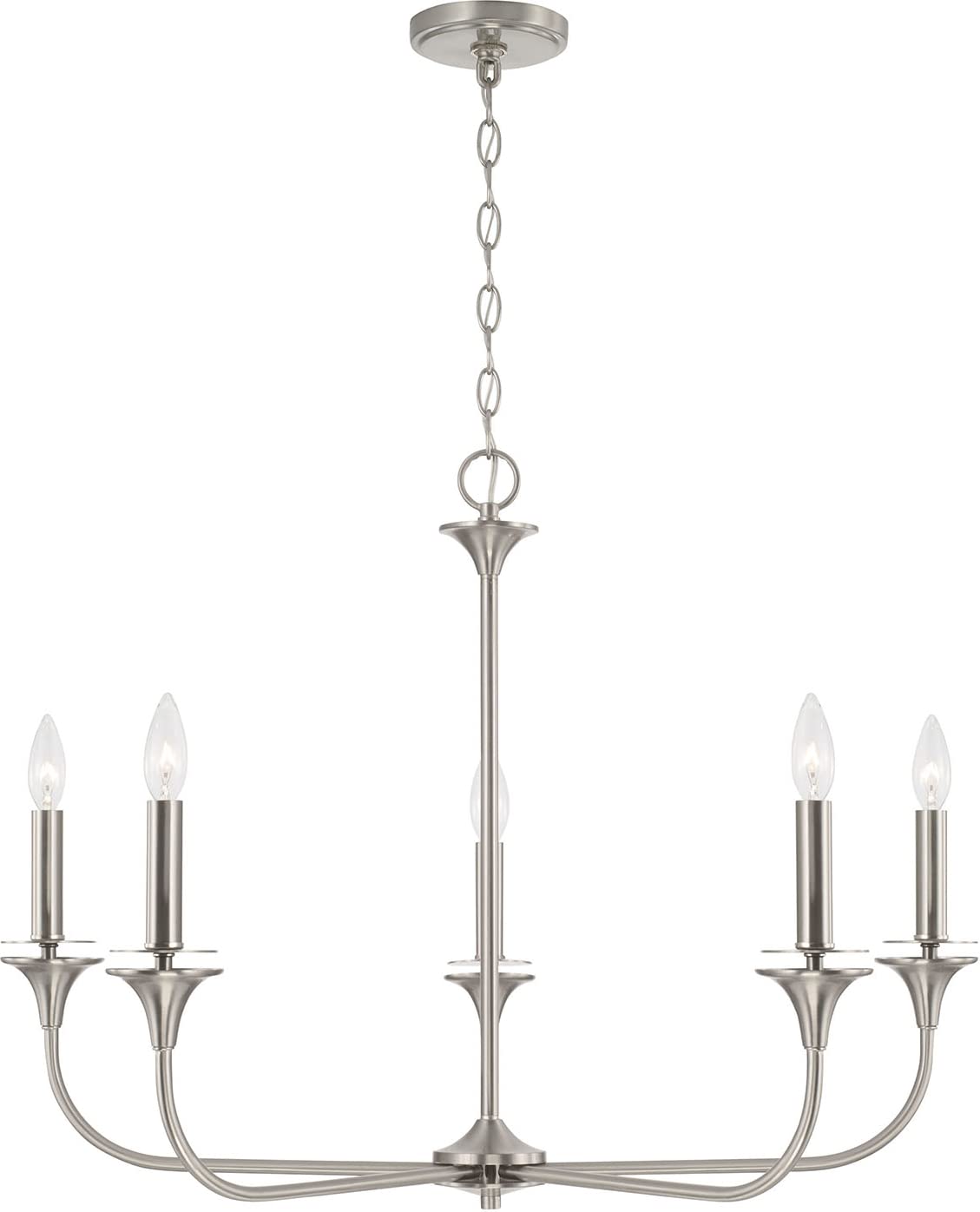 Capital Lighting 448951BN Presley 5 Light Chandelier Brushed Nickel