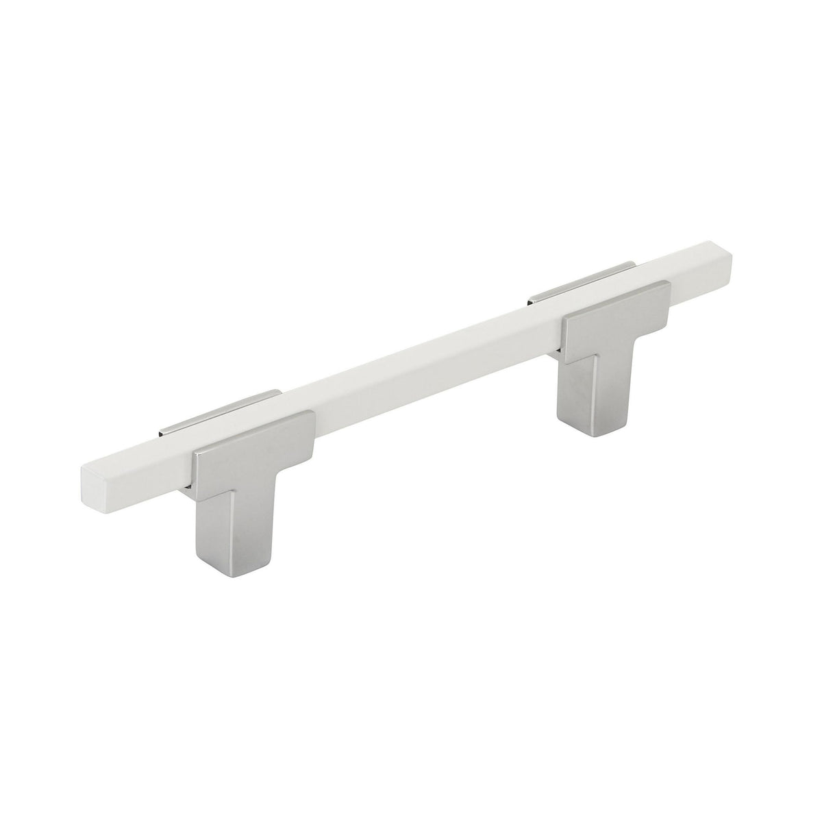 Amerock Cabinet Pull Polished Chrome/White 3-3/4 inch (96 mm) Center to Center Urbanite 1 Pack Drawer Pull Drawer Handle Cabinet Hardware