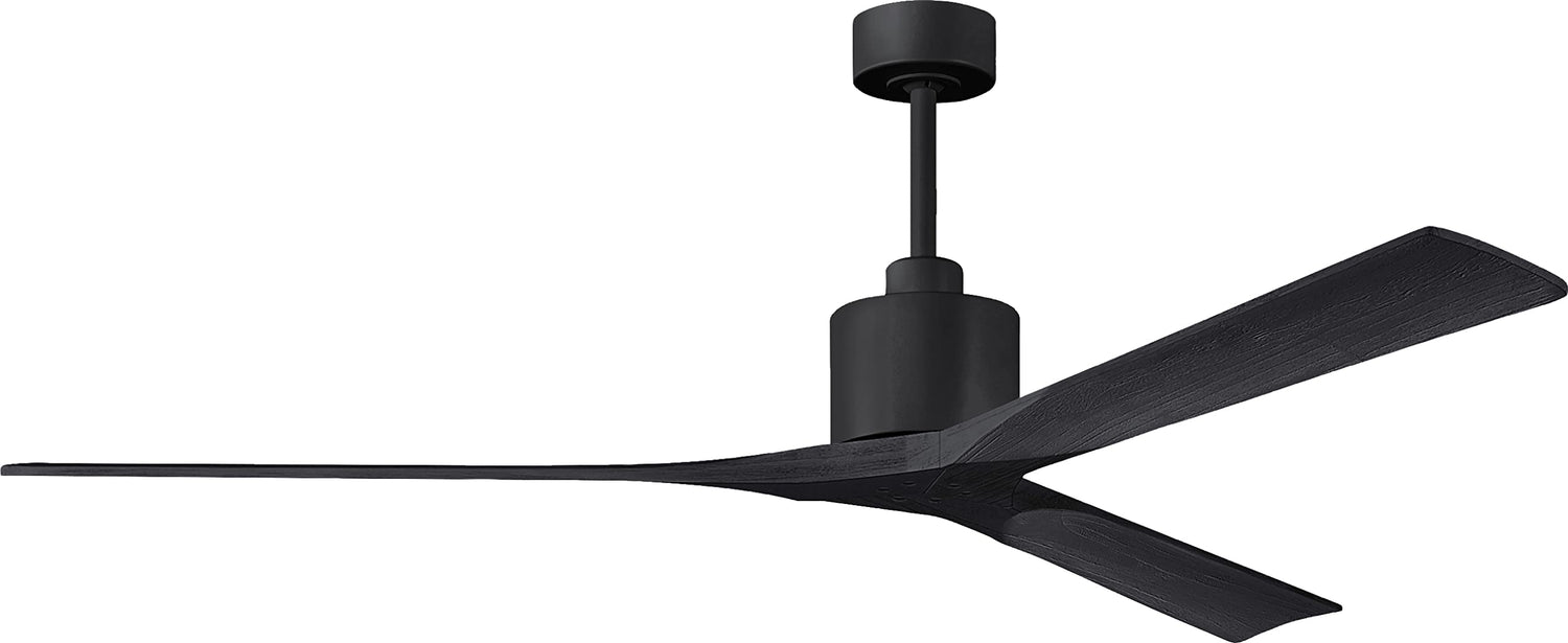 Matthews Fan NKXL-BK-BK-72 Nan XL 6-speed ceiling fan in Matte Black finish with 72” solid matte black wood blades
