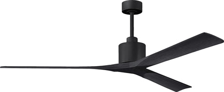 Matthews Fan NKXL-BK-BK-72 Nan XL 6-speed ceiling fan in Matte Black finish with 72” solid matte black wood blades