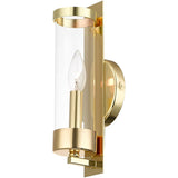 Livex Lighting 10141-02 Transitional One Light Wall Sconce from Castleton Collection Finish, Medium, Polished Brass