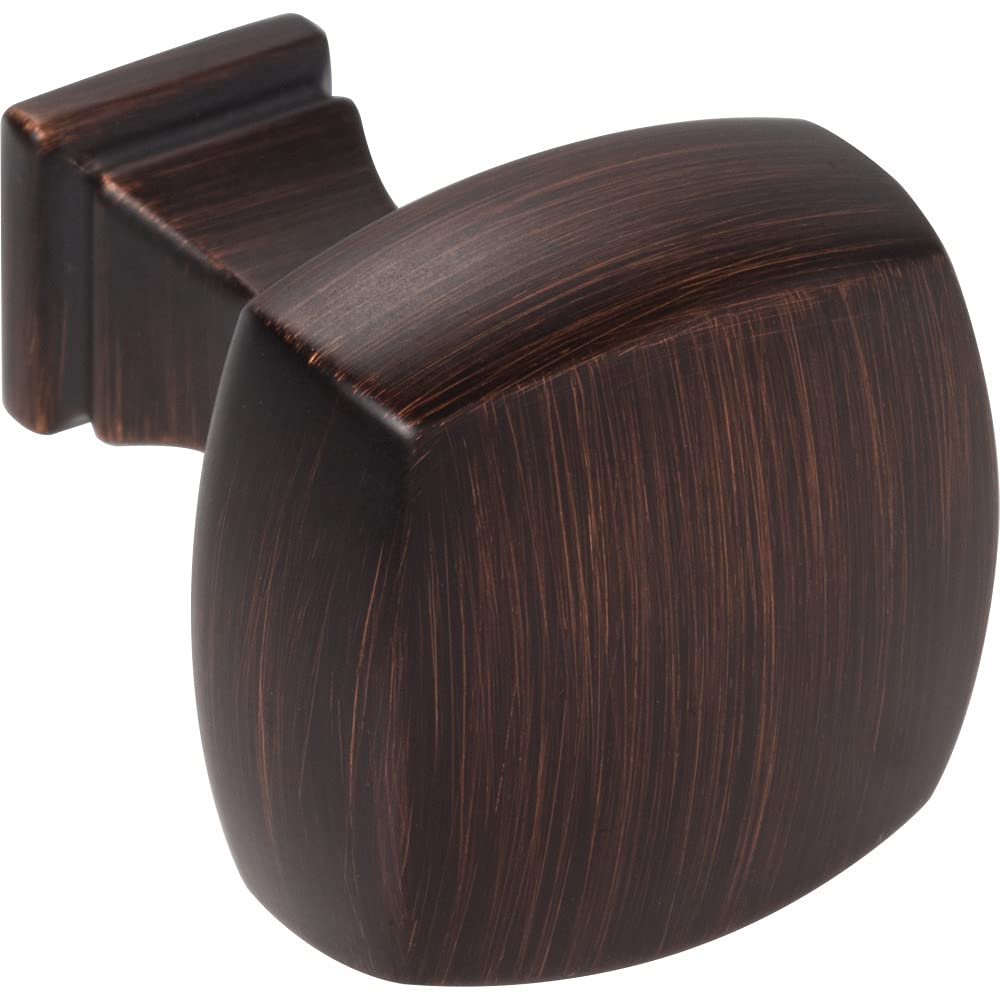 Jeffrey Alexander 278DBAC 1-1/8" Overall Length Brushed Oil Rubbed Bronze Square Audrey Cabinet Knob