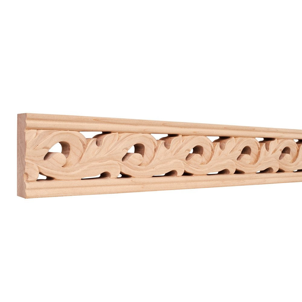 Hardware Resources HCM09ALD 1" D x 3-1/8" H Alder Acanthus Leaf Hand Carved Moulding