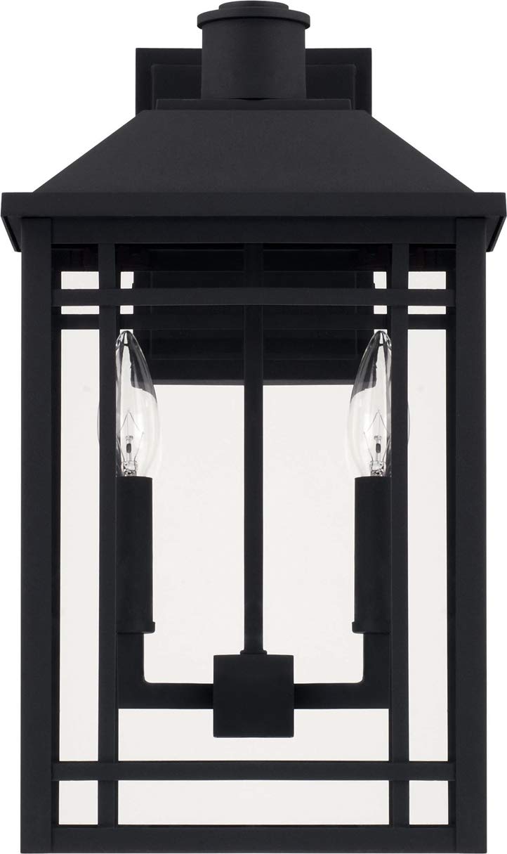 Capital Lighting 927121BK Braden 2 Light Outdoor Wall Lantern Black
