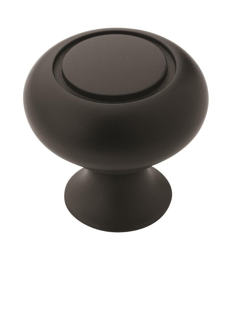 Amerock Cabinet Knob Matte Black 1-1/4 inch (32 mm) Diameter Everyday Heritage 1 Pack Drawer Knob Cabinet Hardware