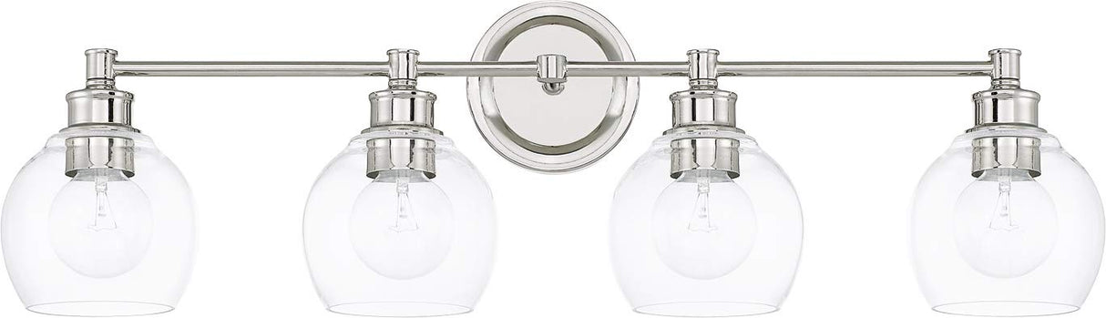 Capital Lighting 121141PN-426 Mid Century 4 Light Vanity Polished Nickel
