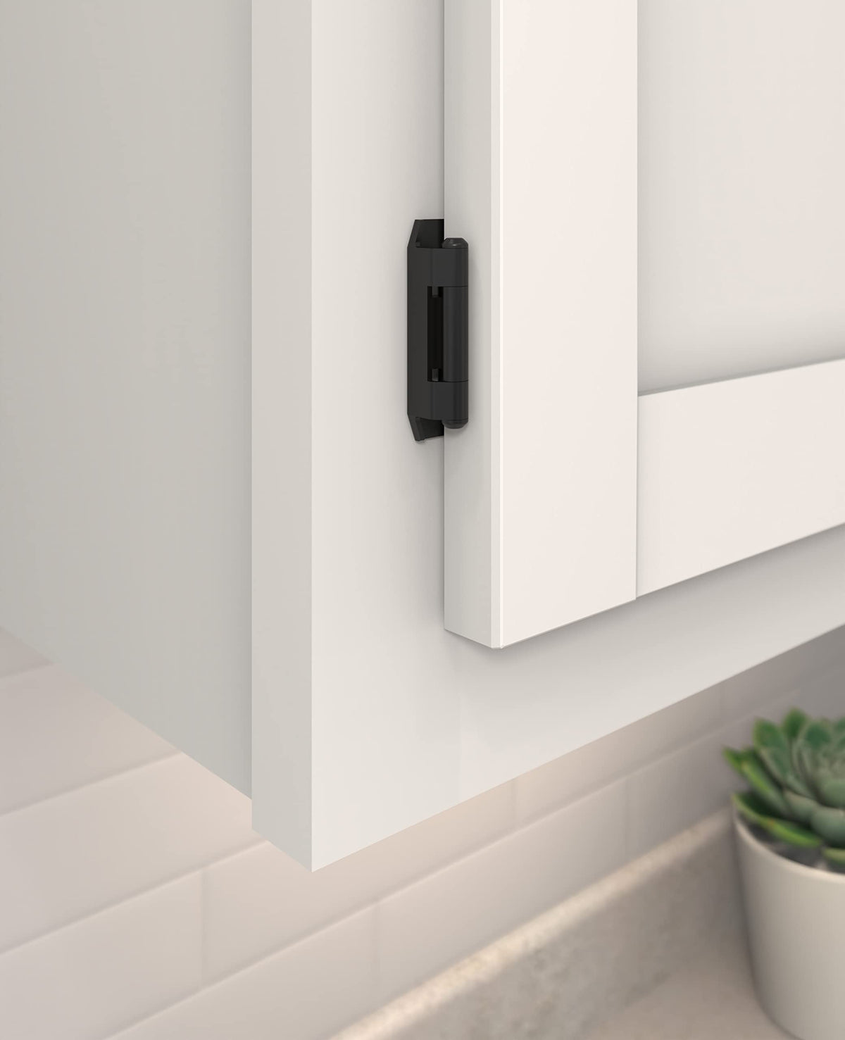 Amerock BPR8700FB Cabinet Hinge 3/8 in (10 mm) Inset Double Demountable Matte Black Kitchen Cabinet Door Hinge 1 Pair/2 Pack Functional Hardware