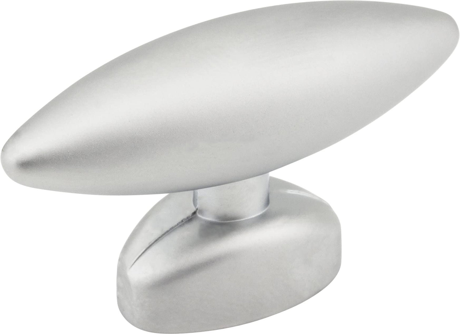 Elements 409222 1-9/16" Overall Length Matte Silver Football Verona Cabinet "T" Knob