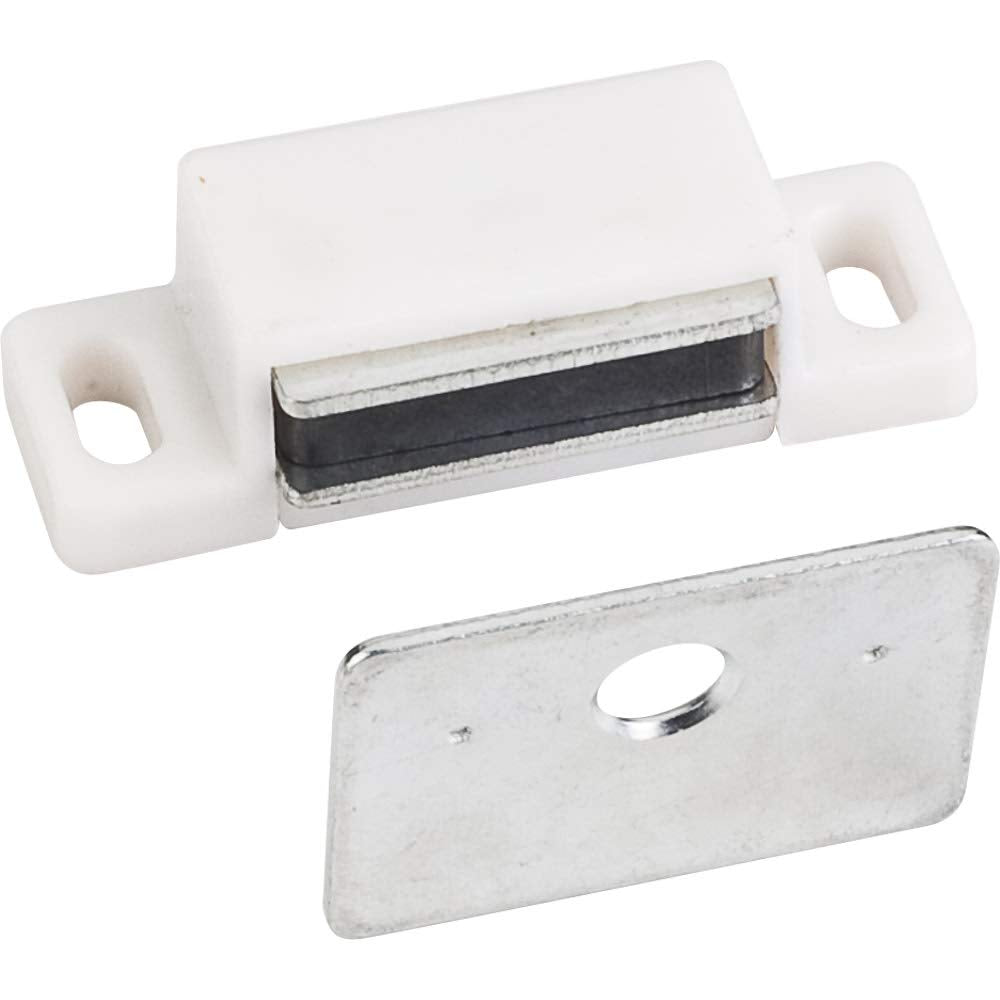 Hardware Resources 50631 15 lb. White Single Magnetic Catch with Zinc Strike and Screws