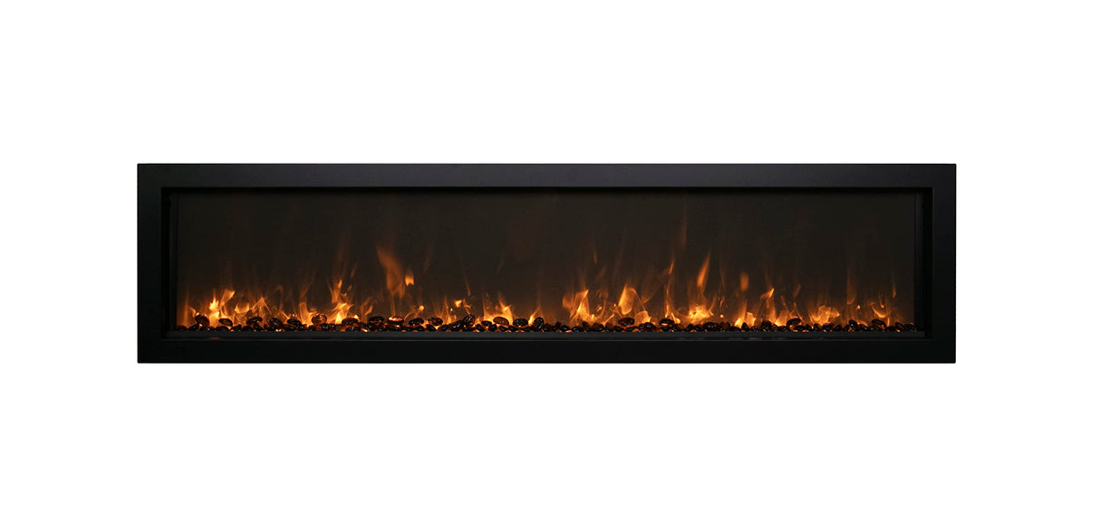 Amantii SYM-SLIM-50 Symmetry Xtraslim Smart Electric  -50" WiFi Enabled Fireplace, Featuring a  MultiFunction  Remote Control, Multi Speed Flame Motor
