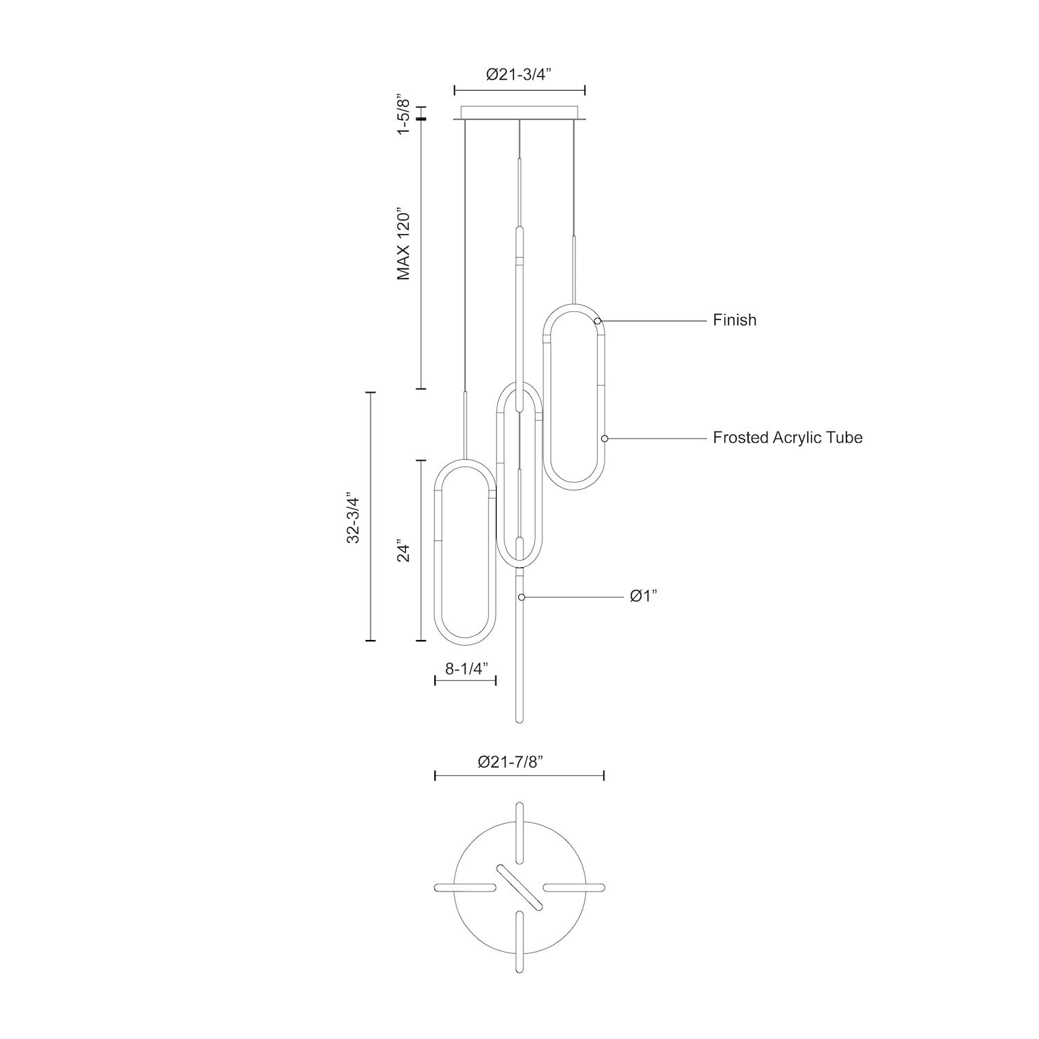 Kuzco MP95105-BK HURON 5 Head MP Black 120V TRIAC/ELV LED 3000K 90CRI 50W