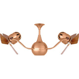 Matthews Fan VB-BRCP-WD Vent-Bettina 360° dual headed rotational ceiling fan in brushed copper finish with solid sustainable mahogany wood blades.