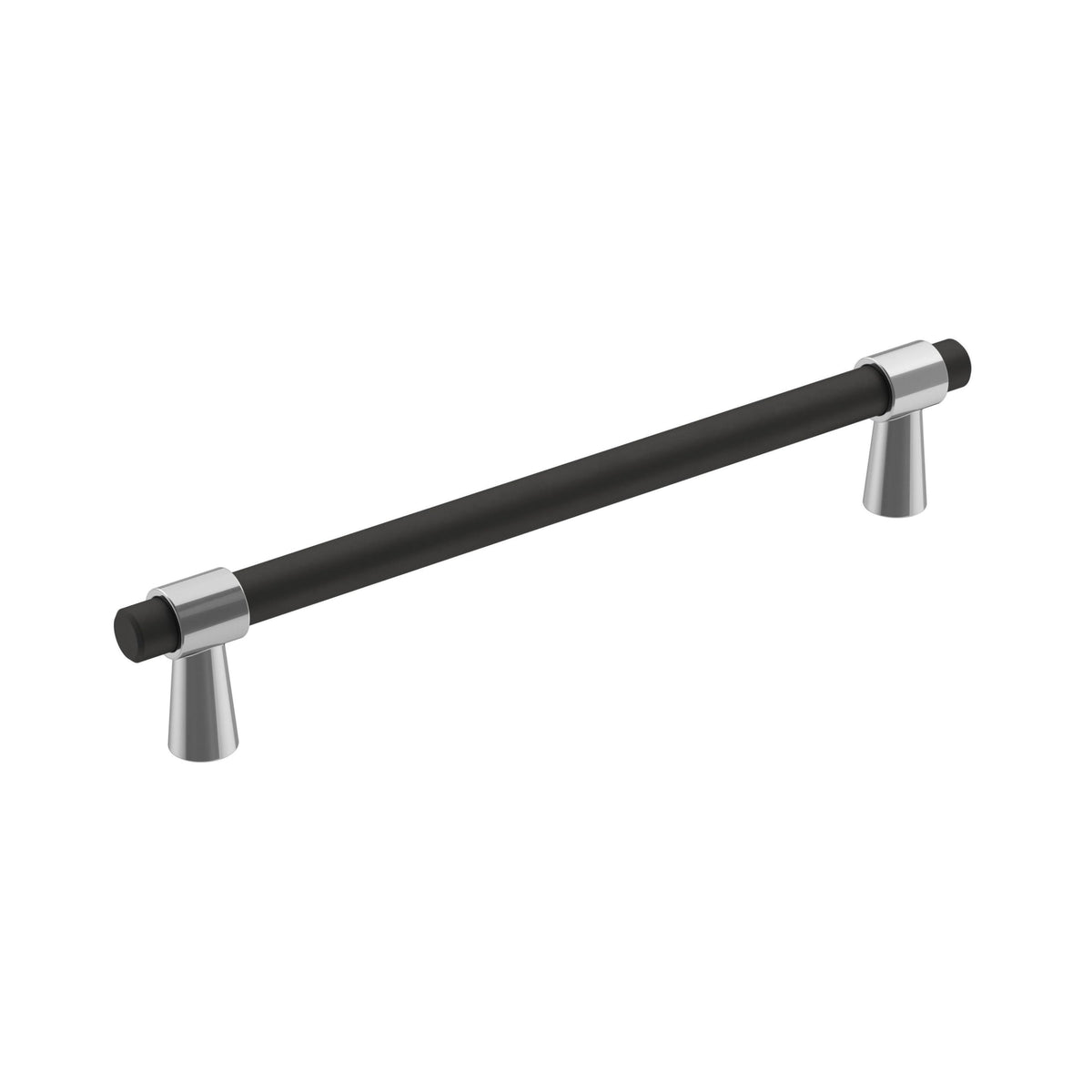 Amerock Cabinet Pull Polished Chrome/Matte Black 6-5/16 inch (160 mm) Center-to-Center Mergence 1 Pack Drawer Pull Cabinet Handle Cabinet Hardware
