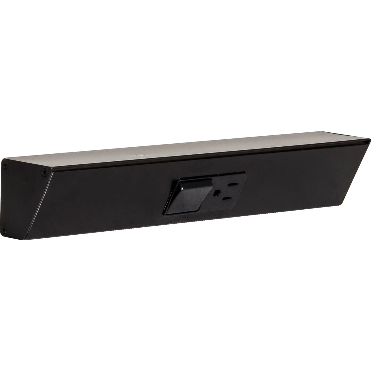 Task Lighting TRS12-1B-BK 12" TR Switch Series Angle Power Strip, Single Switch, Black Finish, Black Switch and Receptacles