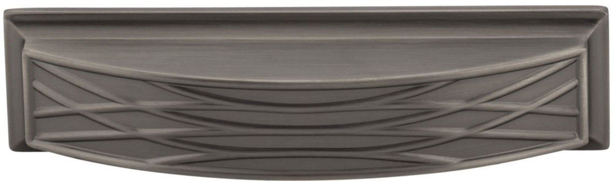 Jeffrey Alexander 536-96SN 96 mm Center-to-Center Satin Nickel Square Geometric Pattern Aberdeen Cabinet Cup Pull