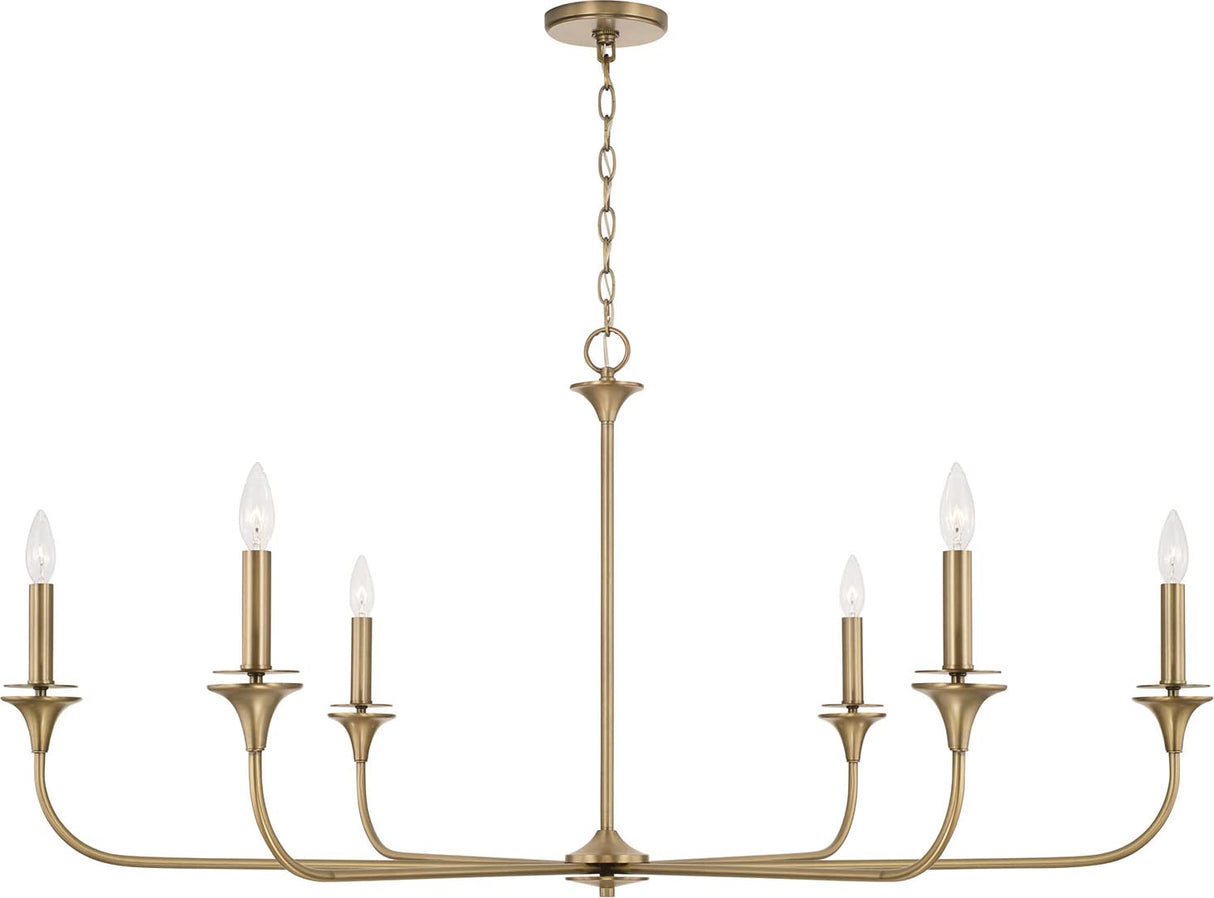 Capital Lighting 448961AD Presley 6 Light Chandelier Aged Brass