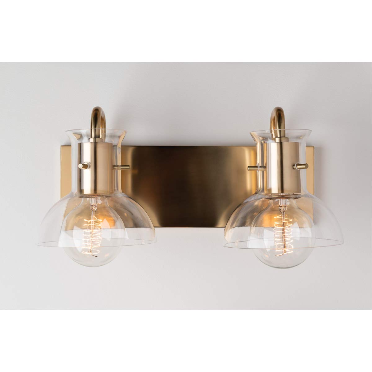 Mitzi H111302-AGB Contemporary Modern Two Light Bath Bracket from Riley Collection Finish, Aged Brass
