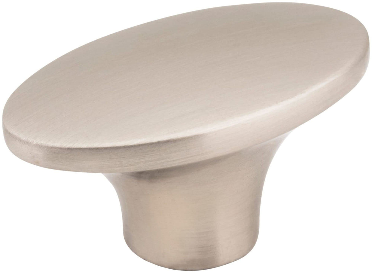 Jeffrey Alexander 650-SN 1-7/8" Overall Length Satin Nickel Oval Hudson Cabinet Knob