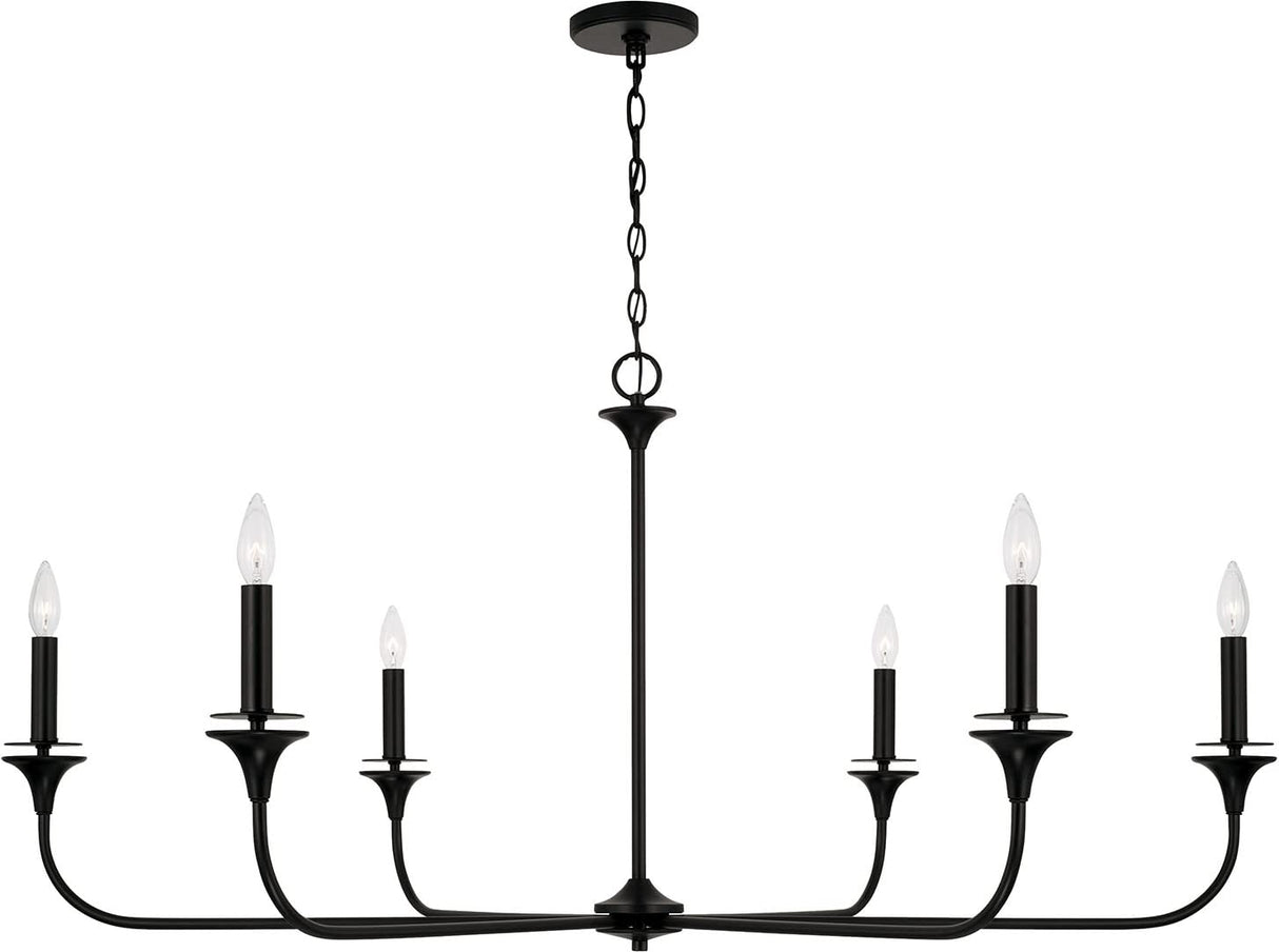 Capital Lighting 448961MB Presley 6 Light Chandelier Matte Black